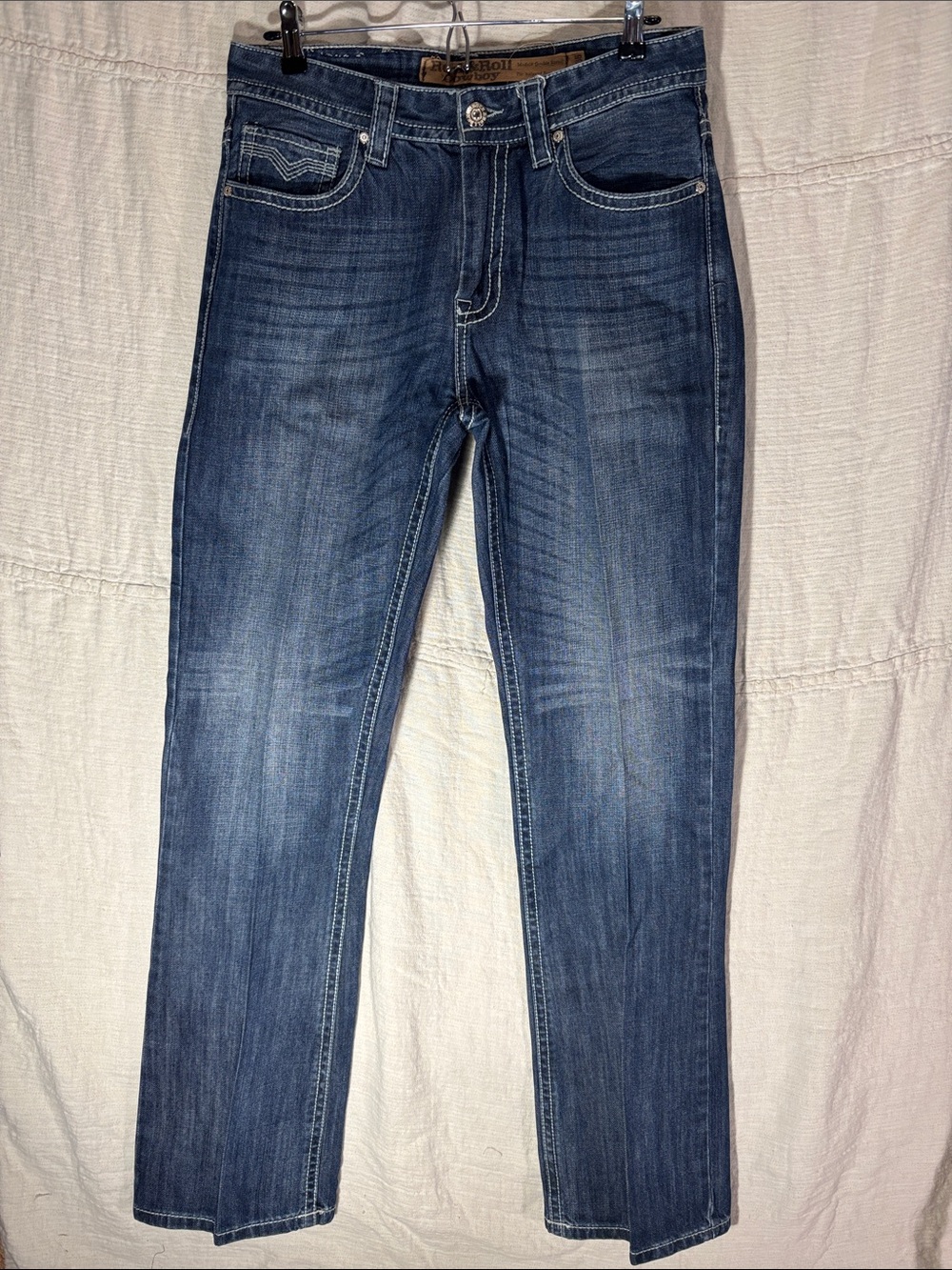 Rock & Roll Cowboy Doublt Barrel Relaxed Bootcut Jeans 31x36 100% Cotton EUC